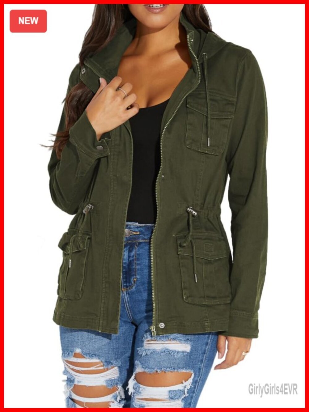 Women's Lightweight Casual Full Zip Jacket with Lining Pockets